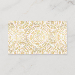 Elegant Gold Mandala Sunflower White Pattern Business Card
