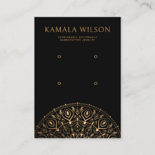 Elegant Gold Mandala Two Pair Earring Display Card