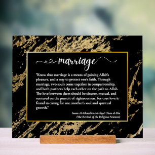 Elegant Gold Marble Effect Acrylic Sign - Marriage