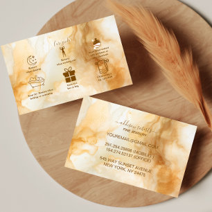 Elegant Gold Marble Professional Jewellery Care Business Card