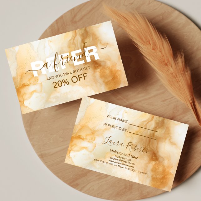 Elegant Gold Marble Professional Referral Card (Creator Uploaded)