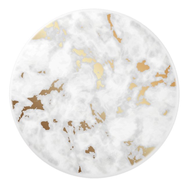 Elegant Gold Marble stone Ceramic Knob (Front)