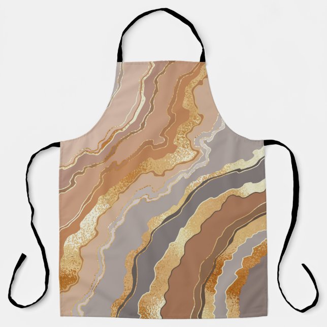 Elegant Gold Marble: Stylised Background. Apron (Front)