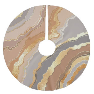 Elegant Gold Marble: Stylised Background. Brushed Polyester Tree Skirt