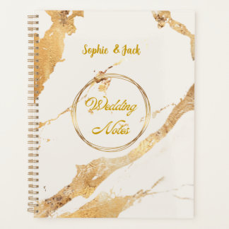 Elegant Gold Marble Wedding Notes Notebook  Planner