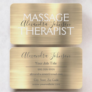 Elegant Gold Massage Therapist Business Card