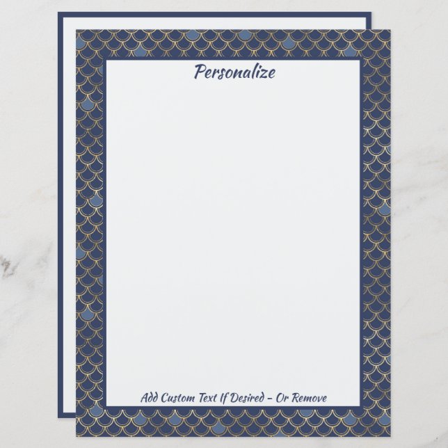 Elegant Gold Mermaid Scales Ocean Beach Theme  (Front/Back)