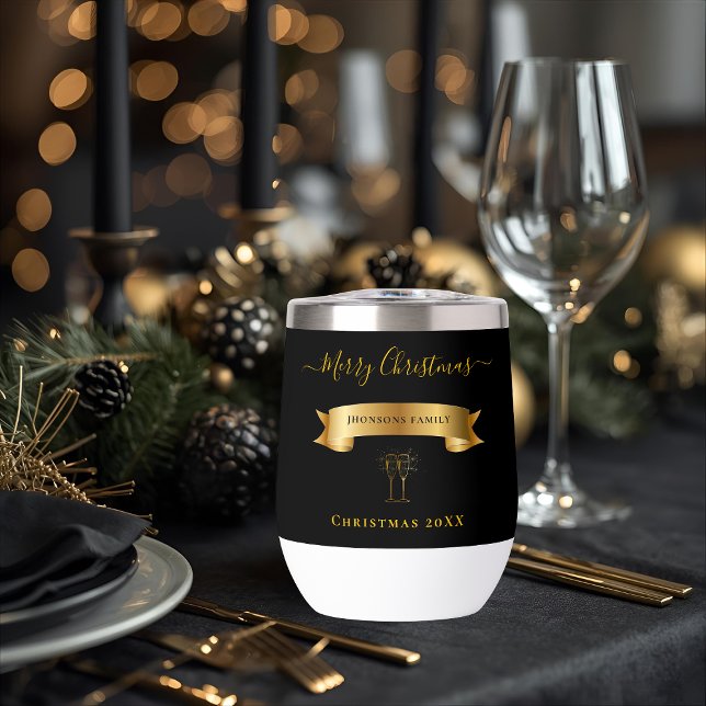 Elegant Gold Merry Christmas Personalised Tumbler (Creator Uploaded)