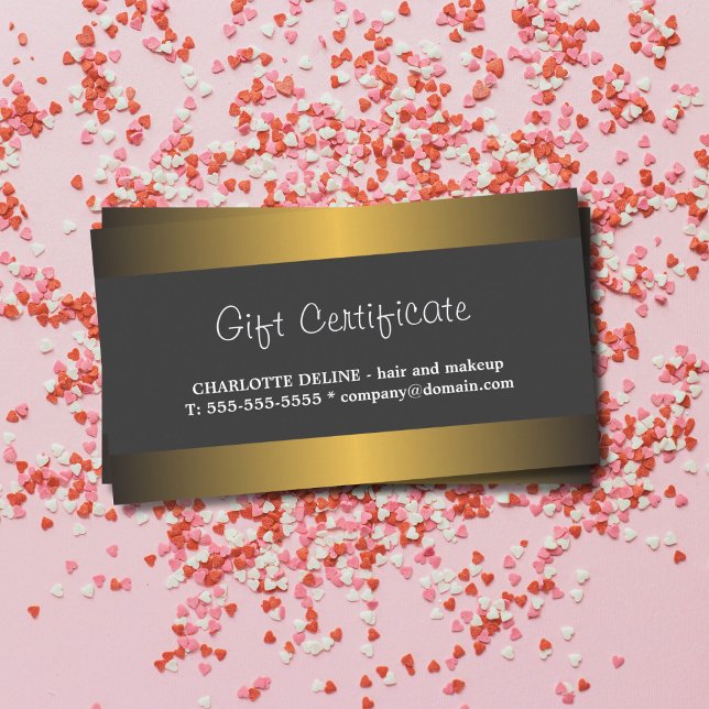 Elegant Gold Metal White Beauty Gift Certificate (Creator Uploaded)