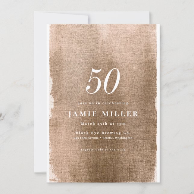 Elegant Gold Metallic Adult Birthday Invitation (Front)