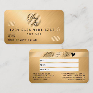Elegant Gold Metallic Credit Logo Gift Certificate