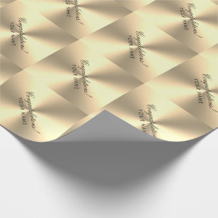 Elegant gold metallic shine personalized wrapping paper