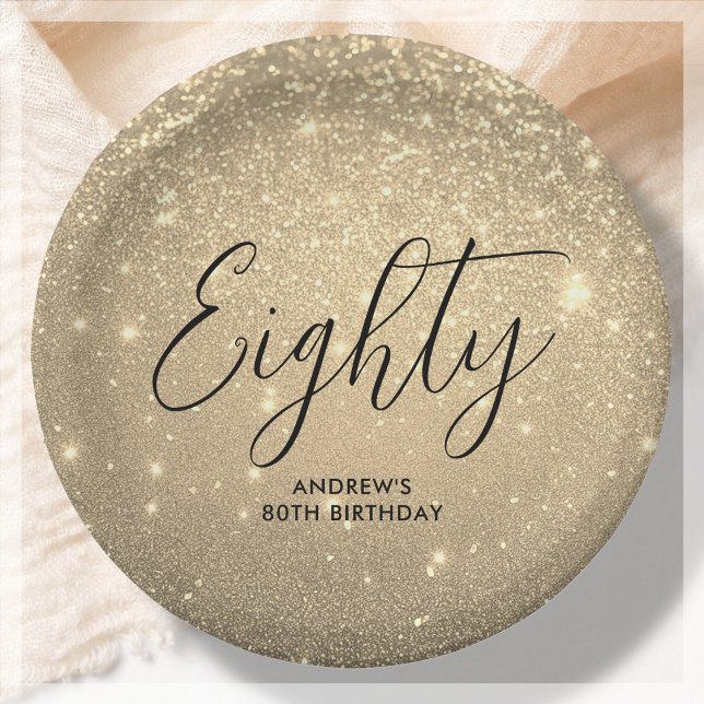 Elegant Gold Milestone Birthday  Paper Plate (Creator Uploaded)