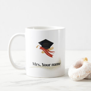 Elegant Gold Minimal Simple Graduation School cap Coffee Mug
