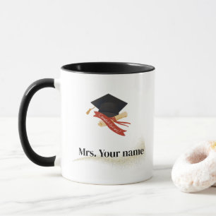 Elegant Gold Minimal Simple Graduation School cap Mug