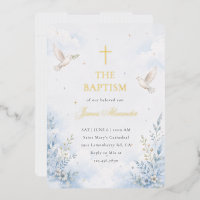 Elegant Gold Minimalist Baptism Invite