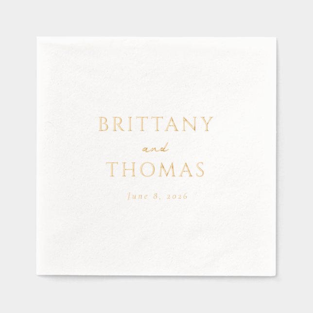 Elegant Gold Minimalist Foil Napkins (Front)