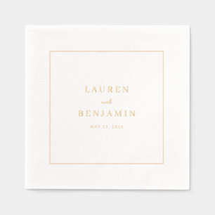 Elegant Gold Minimalist Rectangle Foil Napkins