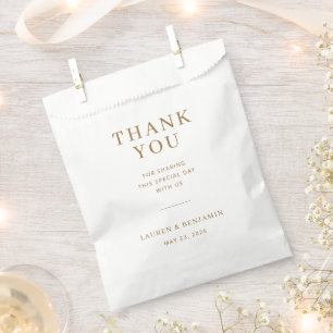 Elegant Gold Minimalist Wedding Favour Bag