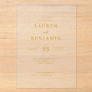 Elegant Gold Minimalist Wedding Invitation