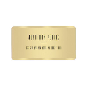 Elegant Gold Modern Minimalist Template Address Label