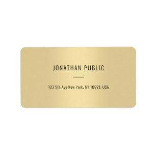 Elegant Gold Modern Minimalist Template Address Label