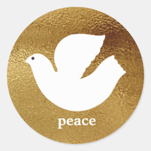 Elegant Gold Modern Peace Holiday Envelope Seal