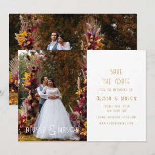 Elegant Gold Modern Wedding Photo Save The Date