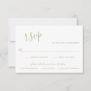 Elegant Gold Modern Wedding RSVP Card