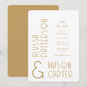 Elegant Gold Modern Wedding Save The Date