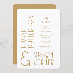 Elegant Gold Modern Wedding Save The Date