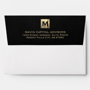 Elegant Gold Monogram Address Envelope