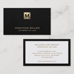 Elegant Gold Monogram Attorney at Law Business Card