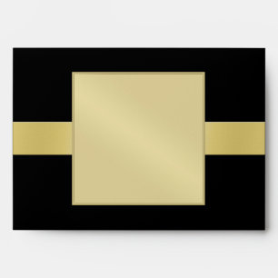 Elegant Gold Monogram Black All Occasion Envelope