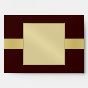 Elegant Gold Monogram Brown All Occasion Envelope