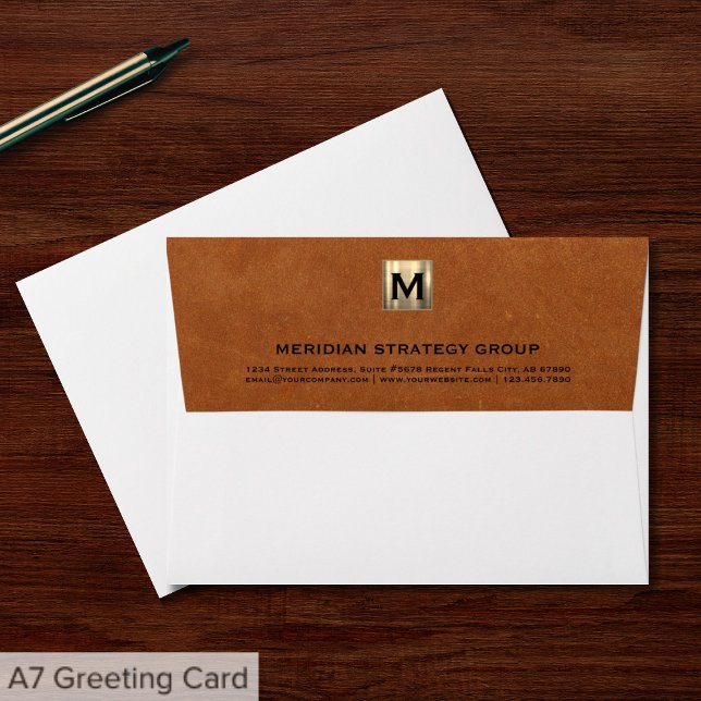 Elegant Gold Monogram Business Envelope (Creator Uploaded)