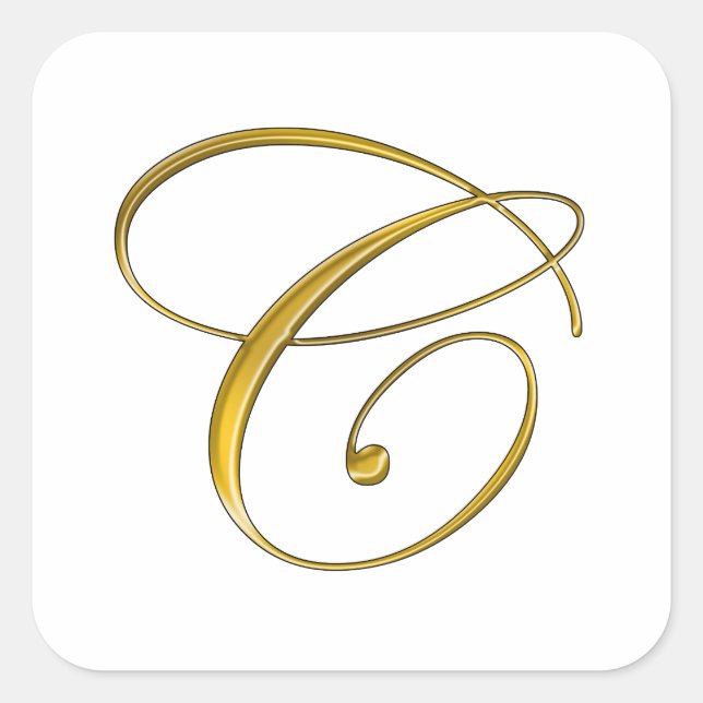 Elegant Gold Monogram C Stickers (Front)