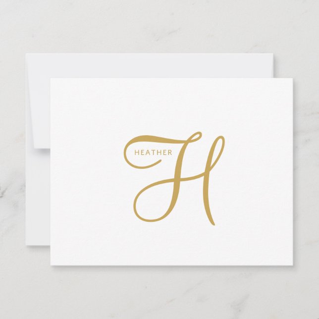 Elegant Gold Monogram  Card (Front)