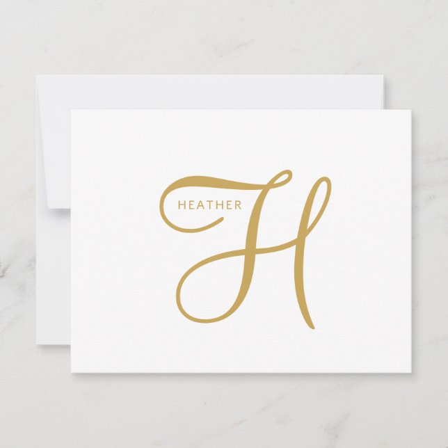 Elegant Gold Monogram  Card (Front)