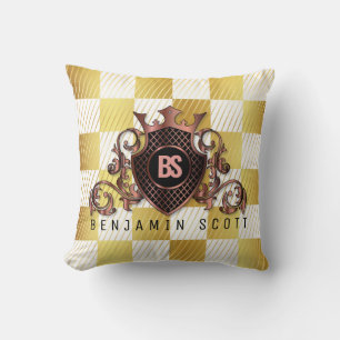 Elegant Gold Monogram Design Thow Pillow