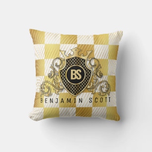 Elegant Gold Monogram Design Thow Pillow