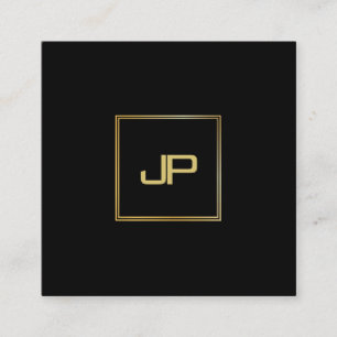 Elegant Gold Monogram Luxurious Modern Template Square Business Card
