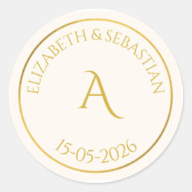 Elegant Gold Monogram minimalist Wedding Favour St