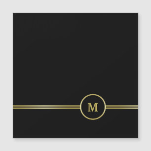 Elegant gold Monogram on black Checkbook Cover