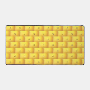 Elegant Gold Monogram Pattern Desk Mat