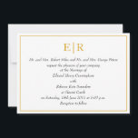 Elegant Gold Monogram Royal Wedding Invitation<br><div class="desc">Formal wedding invitations inspired by the royal wedding invitation of Prince William and Kate Middleton who wed in April 2011. These elegant wedding invites feature your monogram in gold at the top,  formal wording and your wedding details in italics surrounded by a gold frame.</div>
