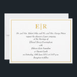 Elegant Gold Monogram Royal Wedding Invitation<br><div class="desc">Formal wedding invitations inspired by the royal wedding invitation of Prince William and Kate Middleton who wed in April 2011. These elegant wedding invites feature your monogram in gold at the top,  formal wording and your wedding details in italics surrounded by a gold frame.</div>
