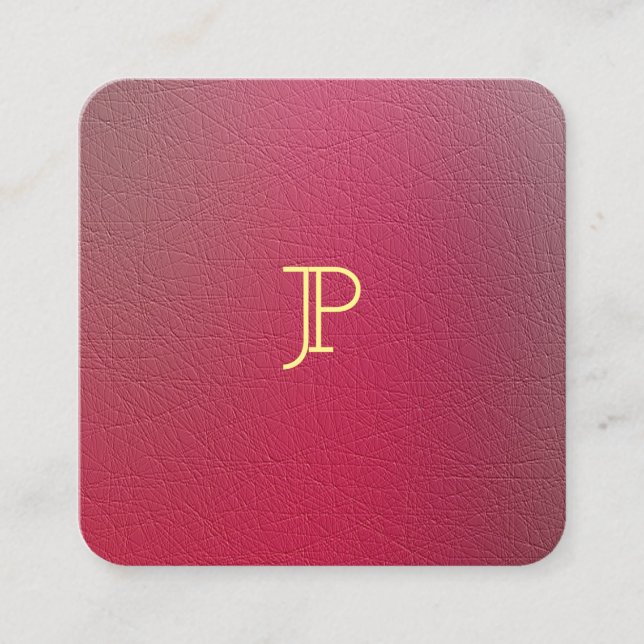 Elegant Gold Monogram Structured Look Template Square Business Card (Front)