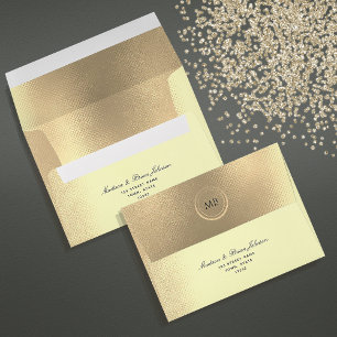 Elegant Gold Monogram Wedding Envelope