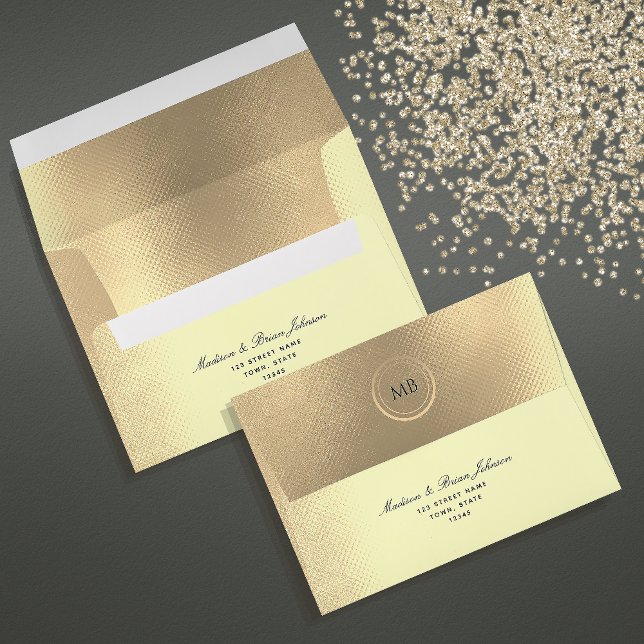 Elegant Gold Monogram Wedding Envelope (Creator Uploaded)